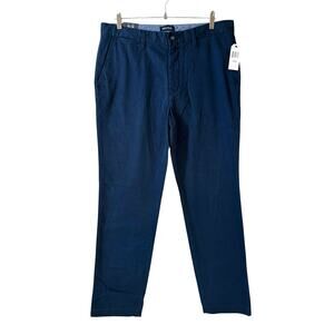 NWT Nautica Men’s Deck Pants Classic Fit Blue Size 34x34 Preppy Flat Front Chino